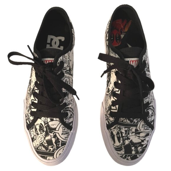 DC x Unisex Marvel Deadpool Manual Skater Shoes Men's Size 7.5 Women's size 9 - Picture 5 of 14